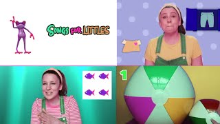 Ms Rachel Sing Four Little Green Fish Swimming In The Water.