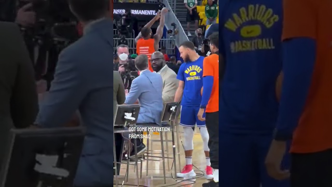 Steph Curry gets advice from Shaq before the NBA Finals! 🔥