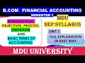 B.com Financial accounting|MDU|Financial Accounting meaning|