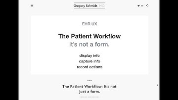 The Patient Workflow: it