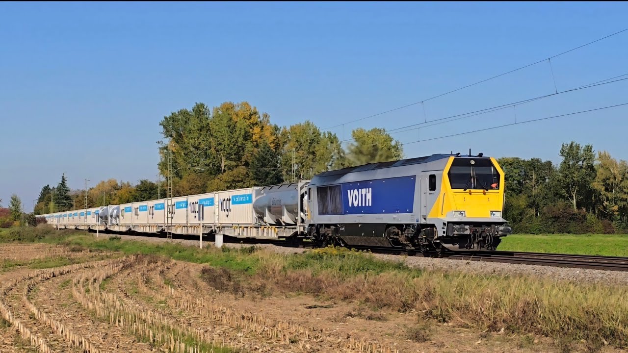 Voith Maxima mit Vogt Containerzug, Eurocitys und weitere Sichtungen 