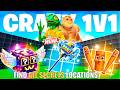 CRAZY 1V1 FFA ALL GUNS &amp; RIDES MAP FORTNITE CREATIVE (PART 63) - ALL SECRETS LOCATIONS (BAN HAMMER)