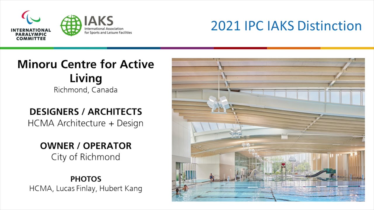 Minoru Centre for Active Living, IPC IAKS Distinction YouTube