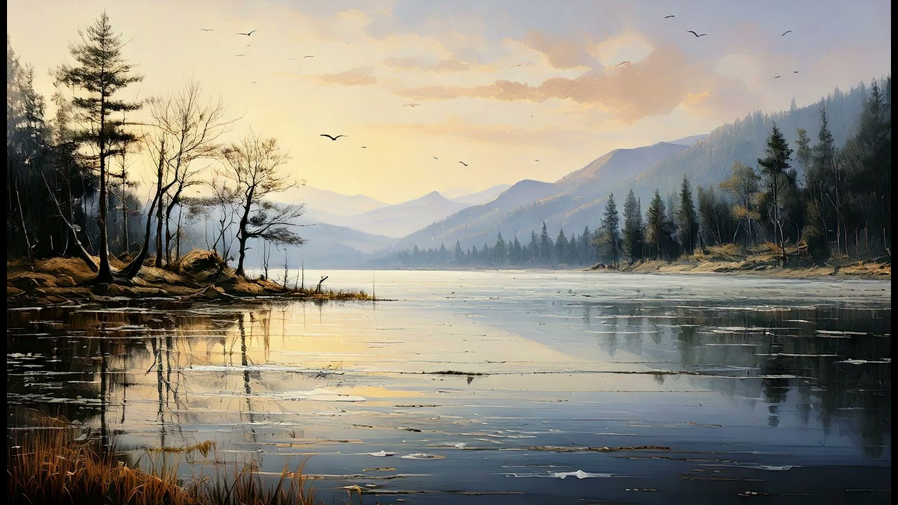 2-Hour 4K Frame TV Art | Misty Morning Mirror: The Silent Lake | Wallpaper TV Art | WLPR GLLRY