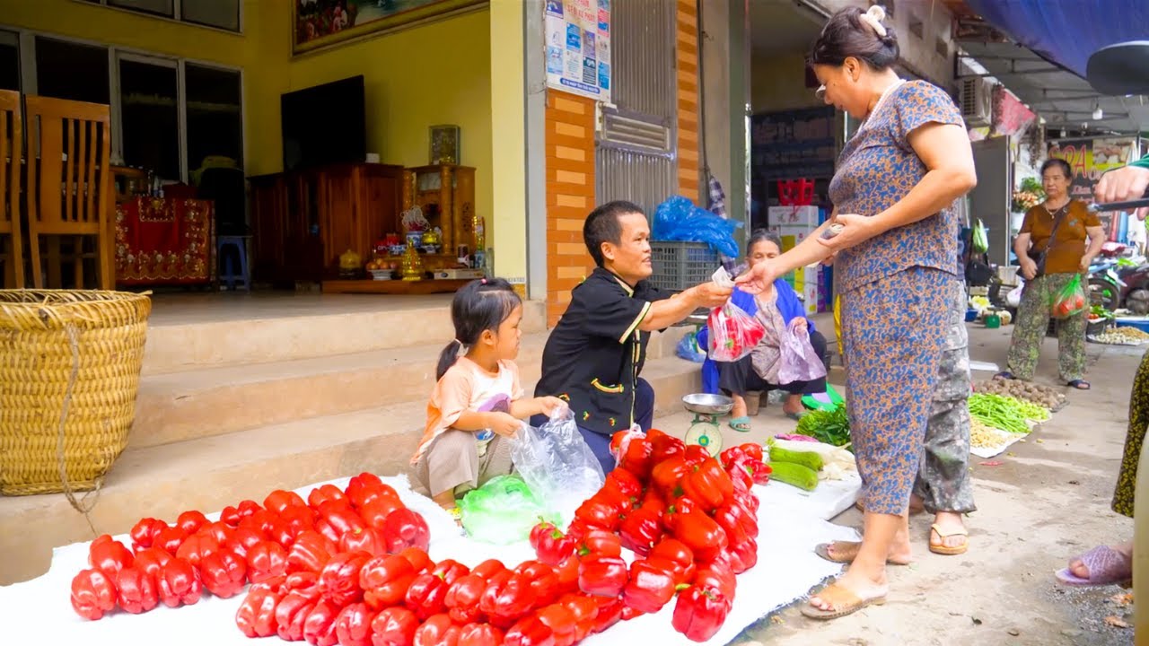 Peaceful Countryside Life - Dwarf Family Harvests Bell Peppers and Catches Fish to Sell at Market