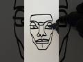1min face sketch #artprocess #markerart #art #beginnerarttips #facedrawing #facesketch #abstractart