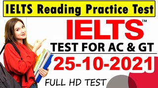 IELTS READING PRACTICE TEST 2021 WITH ANSWERS | 25.10.2021