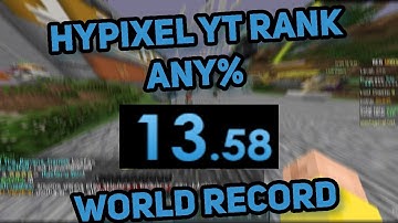 NEW MINECRAFT SPEEDRUN WR! Hypixel Youtube Rank Any%
