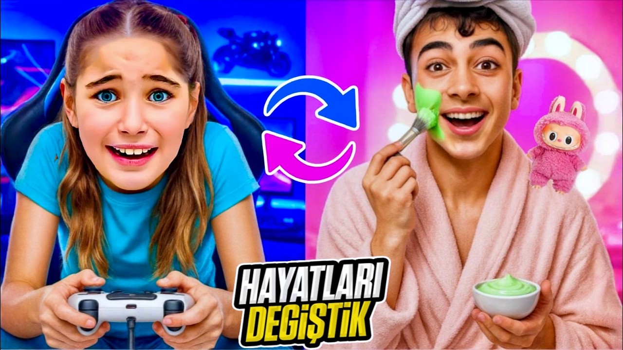 ELİF SİNEM VE ABİSİ 24 SAAT HAYATLARI DEĞİŞTİRDİ !! ROLLERİ DEĞİŞTİK !!