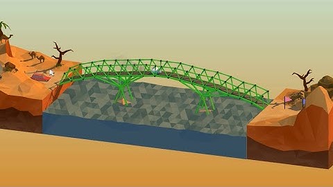 Poly Bridge || 30m Double Overpass Drawbridge - 20m Double Overpass