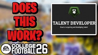 Does Talent Developer Work in Dynasty College Football 26?
