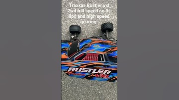 Traxxas Rustler vxl 2wd full speed on 3s lipo and high speed gearing! + Bloober!