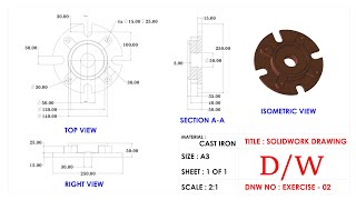 Solidwork Tutorial For Beginners - Exercise 02