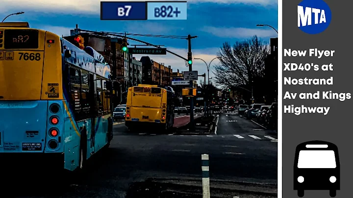 2018-2019 New Flyer XD40 #7748 on the B7 and #7668 on the B82 SBS at Kings Highway / Nostrand Av