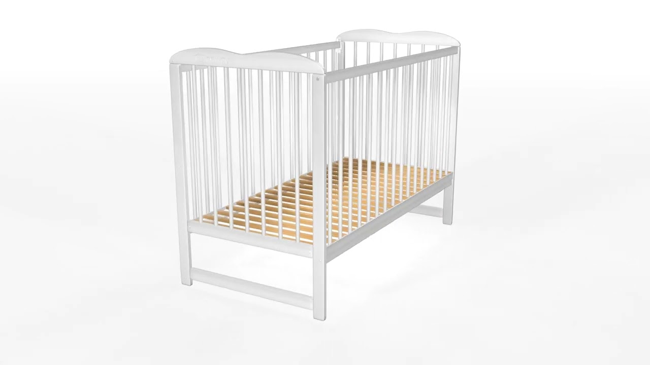 Qmini - Patut din lemn Agata 120x60 cm, Cu laterala culisanta