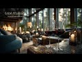Hidden Forest House | Peaceful Ambient Music | Warm Fireplace in Rain
