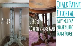 How to Shabby Chic Furniture ~Chalk Paint Tutorial Easy & Cheap~ Distress Vintage Farmhouse Decor