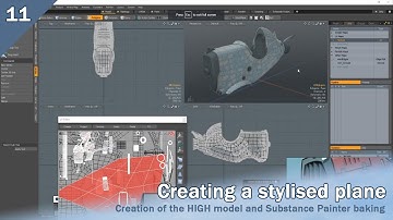 Creating a stylised plane | Full Process | Creation of HIGH model and further Painter baking