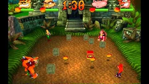 Crash Bash - Warp Room 1: Ruins - 04) Jungle Bash Lv. 1