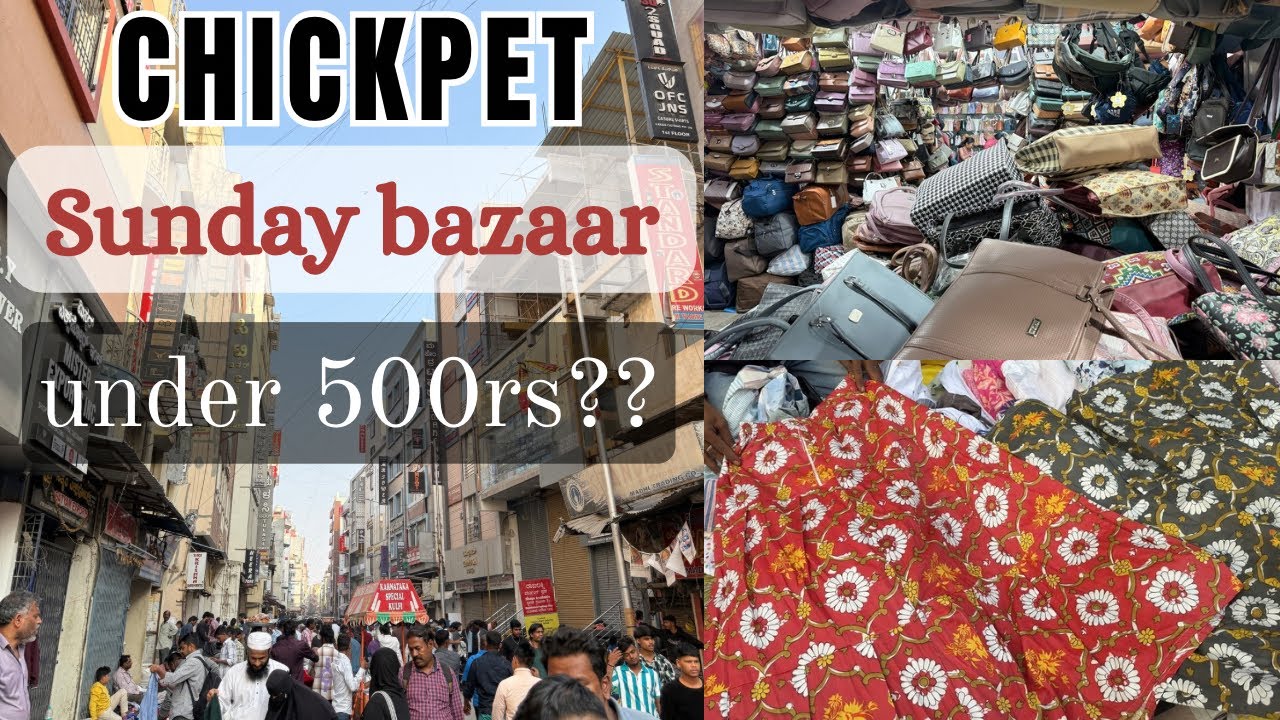Cheapest market in bangalore|| Sunday bazaar chickpet|| Everything under 500rs🤷🏻‍♀️||Telugu vlogs