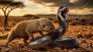2 Animales SALVAJES Que NO Temen La BATALLA. MANGOSTA VS MAMBA NEGRA