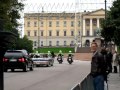 Norwegian King returns to Royal Palace from Parliament building visit, Oslo Norway (October 2011)