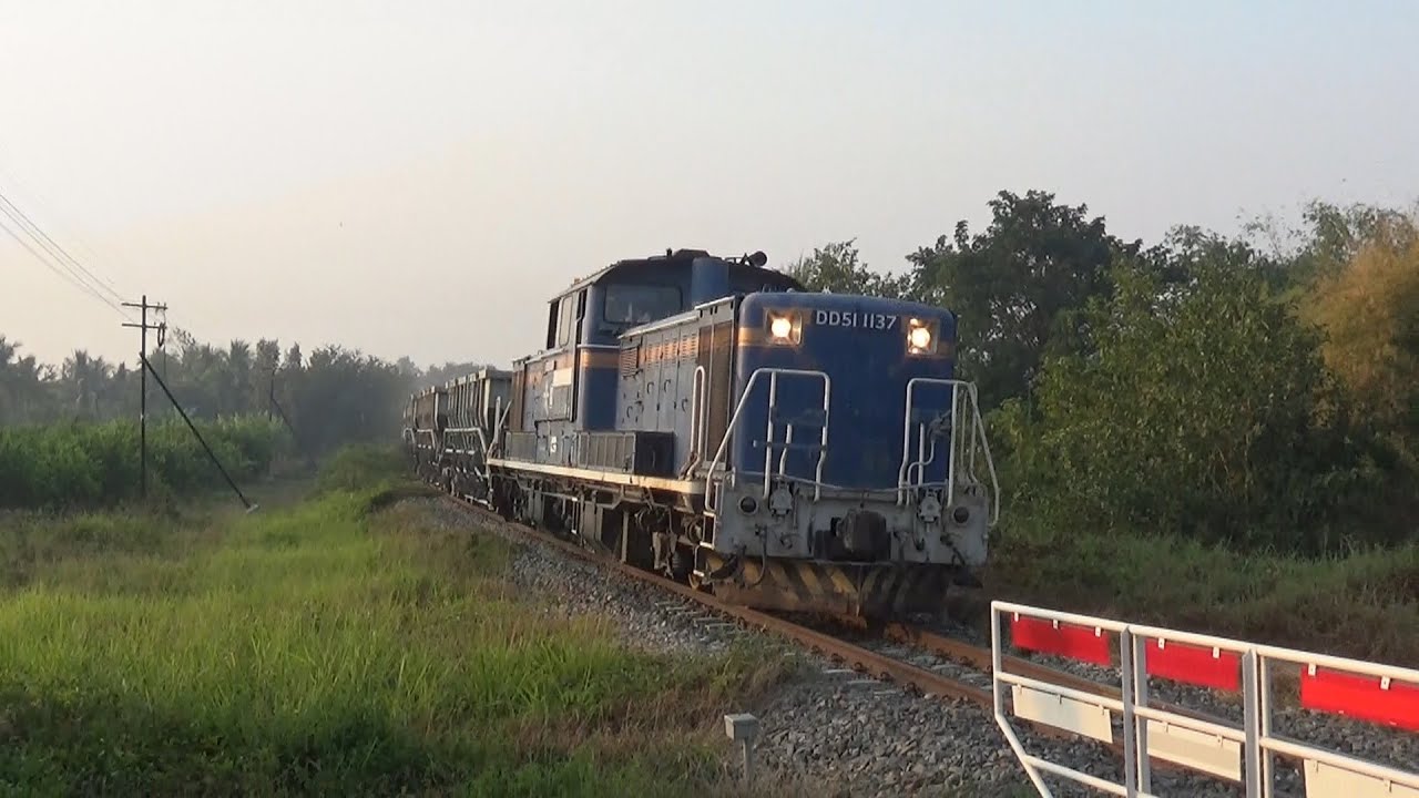 2026年1月14日DD51　ナムトク線　砕石工臨　Wang Yen発を　Na Kann～　Wang Lan　、Kwai BridgeKancyanaburi　駅到着を撮影してみました。