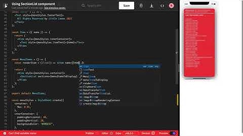 Using The SectionList Component