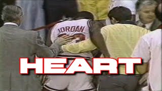 Young Michael Jordan plays INJURED in crunch time - Inspirational Performance playing through injury