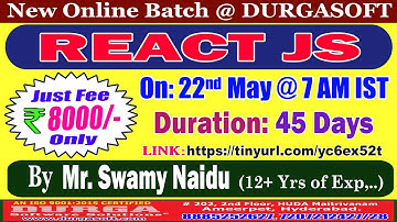 REACT JS Online Training @ DURGASOFT