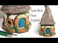 Fantasy Forest Witch House - Polymer Clay Sculpture on Glass Jar || Maive Ferrando