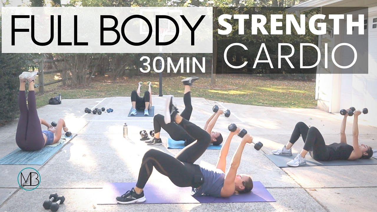 30 MIN Full Body Workout #24 No Repeat | Cardio + Strength Dumbbells ...