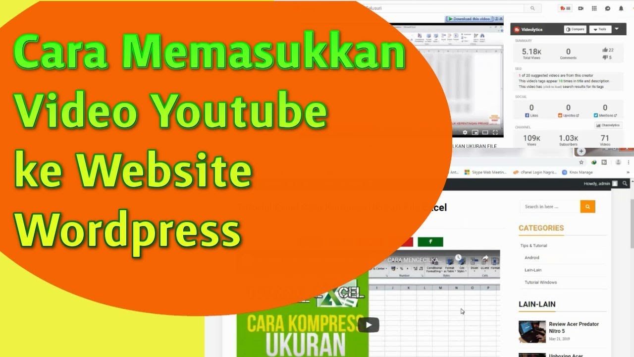 Video Tutorial cara memasukkan video youtube ke wordpress - YouTube