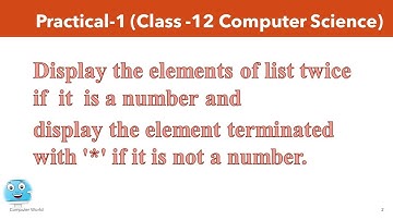 Practical-1 Display the elements of the list twice if it is a  number, otherwise terminated by 