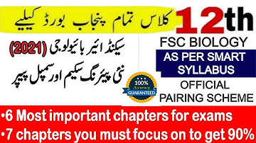 12th Class Biology Paper Pairing Scheme 2021 |2nd Year Biology Paper Scheme 2021 |