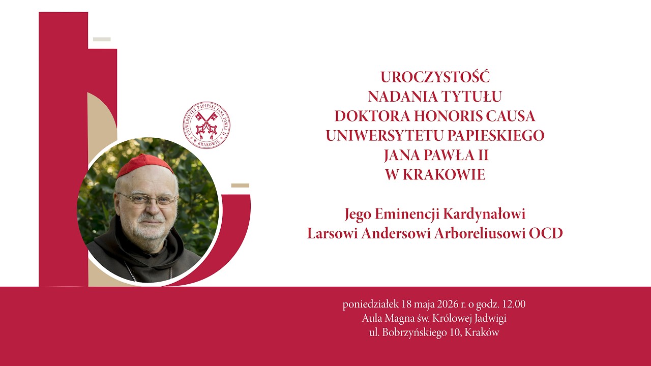 Uroczystość nadania tytułu doktora honoris causa kard. Larsowi Andersowi Arboreliusowi OCD