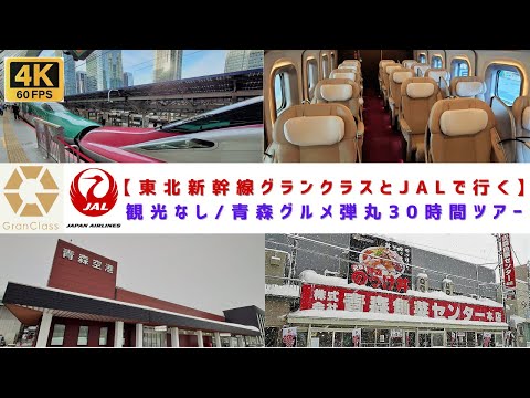 [4K60]【東北新幹線ｸﾞﾗﾝｸﾗｽとJALで行く】観光しないで青森グルメに舌鼓を打つ30時間弾丸ツアー