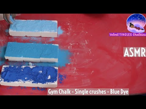 [Gym chalk] 9 blocks of gym chalk crumble| Blue Dye| Gym Chalk crumble (ASMR)