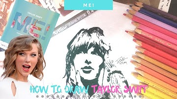 How to Draw Taylor Swift step by step ME! Music Video in 10 minutes | Challange
