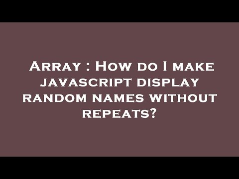 Array : How