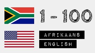 Numbers 1-100 - Afrikaans - English