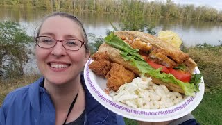 Catfish Catch Clean Cook on the bank. BEST CATFISHING DATE EVER!