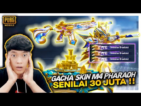 NEKAT GACHA SKIN M4 PHARAOH SENILAI 30 JUTA , GILA HOKI BANGET LANGSUNG DAPAT 2 KALI – PUBG MOBILE