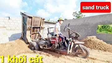 great video , 3 wheeler diy sand truck , sand excavator | Công nông chở cát sa lầy , máy múc cát