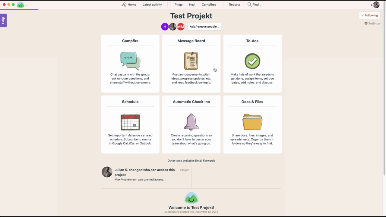 Tutorial Projektmanagement System Basecamp Youtube