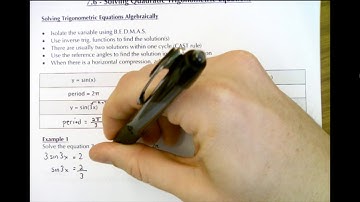 MHF4U1 - 7.6 - Solving Quadratic Trig Equations (Optional)