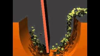 Gold trap gate slucie box recovery under tow animation for fine mining