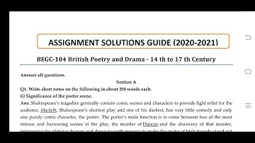 BEGC 104 Ignou Solved Assignment 2020-21