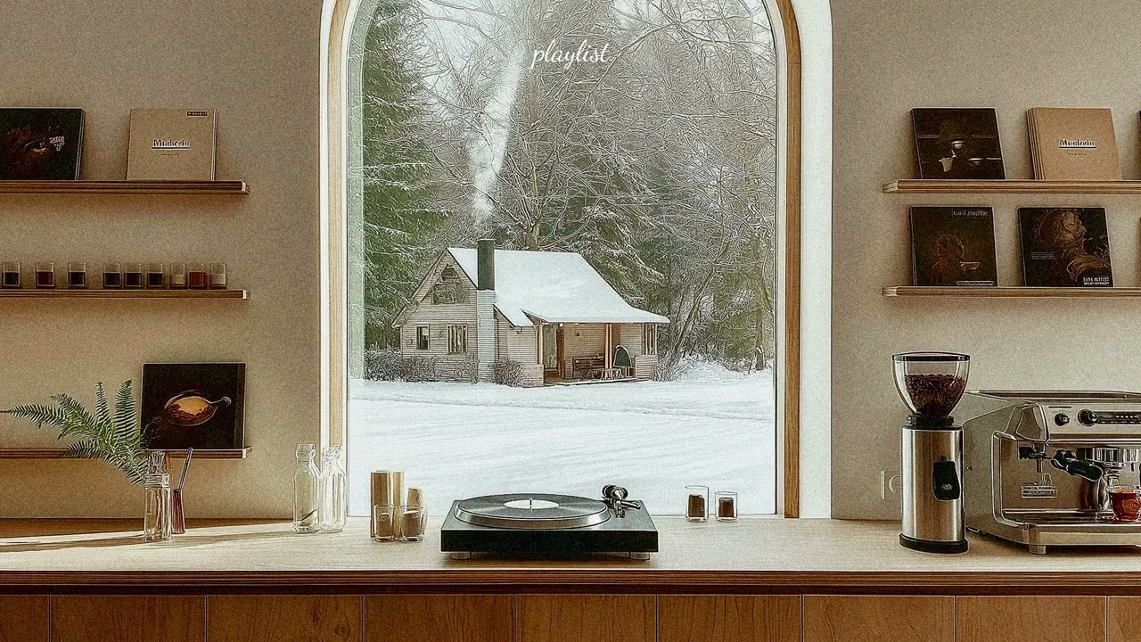 [playlist] 눈 내린 숲속 카페의 오디오 룸에서 | Chill Pluck